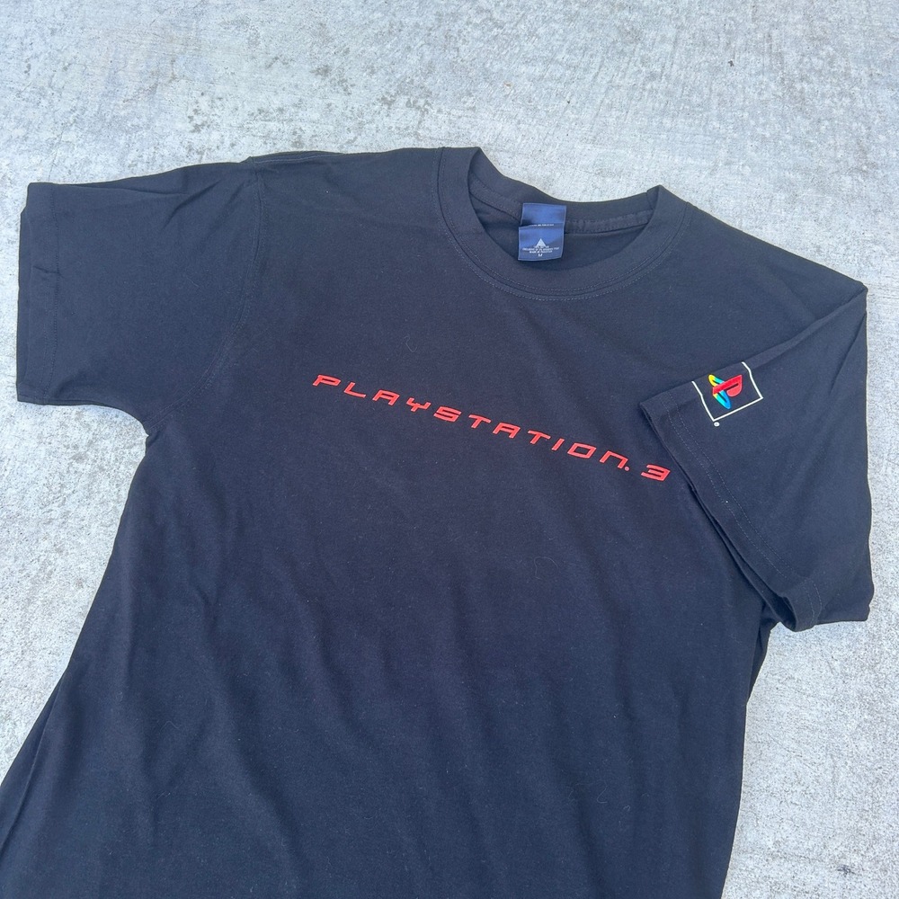 PlayStation 3 PS3 Shirt Medium Black Vintage Y2K SpiderMan Play Beyond Tee RARE
